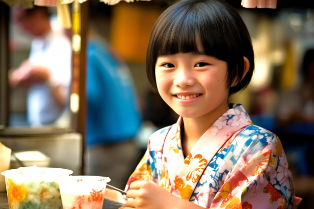 津田沼で開催されているいきいき津田沼夏まつりで遊んでいる子どもの画像